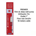 Premier 70M DC Deep Well Solar Water Pump 600Watts 72V 1"