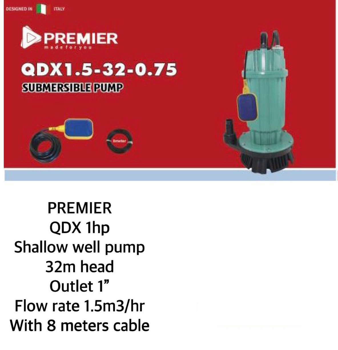 781211a4-eacc-421d-9e60-f096fbece3c6-1.jpg Premier QXD 0.5HP Shallow well pump 16M head - Image 1