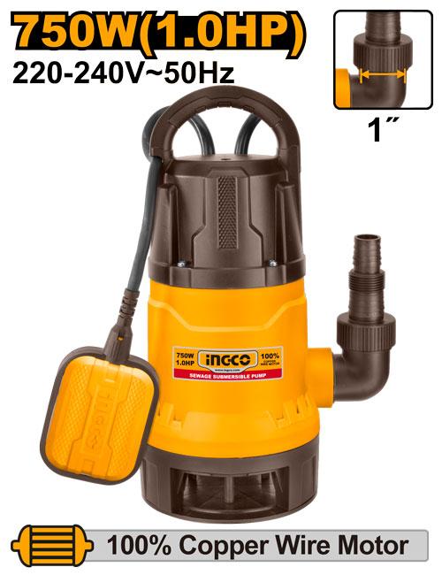SPD7508-1.jpg Ingco Sewage submersible pump 750W(1.0HP) SPD7508 - Image 1